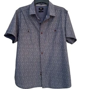 MAX. Slim fit,  Blue Button Down Shirt, Short Sleeve. Size‎ XXL.